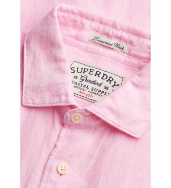 Superdry Riviera Linen Shirt pink