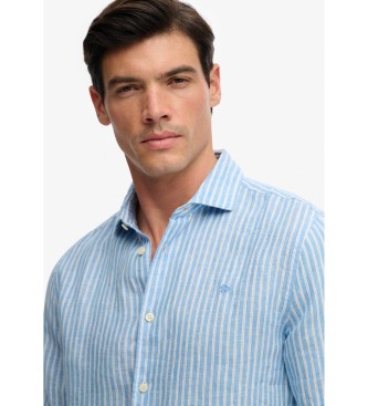 Superdry Chemise en lin Riviera bleu