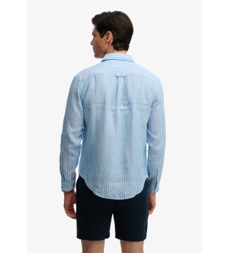 Superdry Chemise en lin Riviera bleu