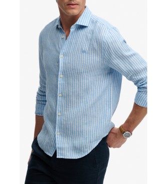 Superdry Chemise en lin Riviera bleu