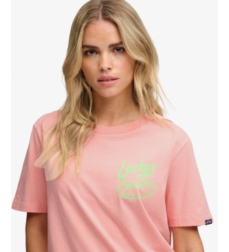 Superdry Roadside Trade pink t-shirt