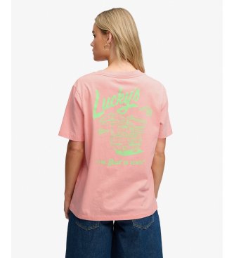 Superdry Roadside Trade pink t-shirt