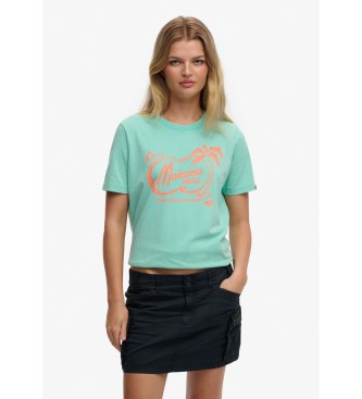 Superdry T-shirt Roadside Trade Relaxed T-shirt turquesa