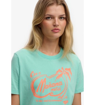 Superdry T-shirt Roadside Trade Relaxed T-shirt turquesa