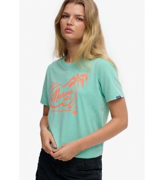 Superdry T-shirt Roadside Trade Relaxed T-shirt turquesa