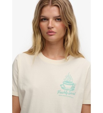 Superdry T-shirt Roadside Trade Relaxed off-white