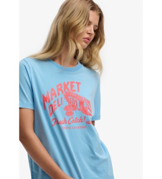 Superdry Roadside Trade Relaxed T-Shirt blau
