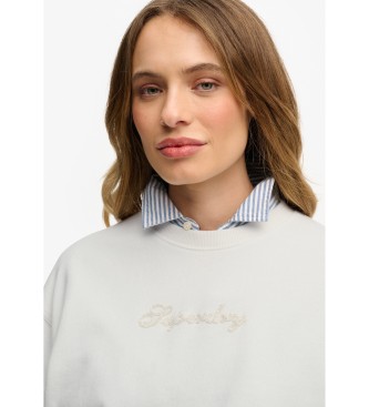 Superdry Felpa Script Brand Loose bianco sporco