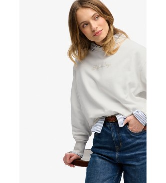 Superdry Felpa Script Brand Loose bianco sporco