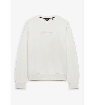 Superdry Felpa Script Brand Loose bianco sporco