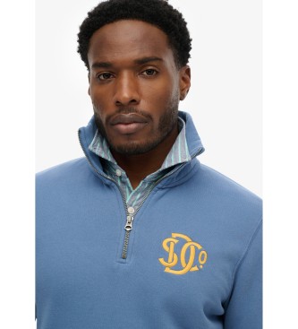 Superdry Sweatshirt Neon Half Zip Track blauw