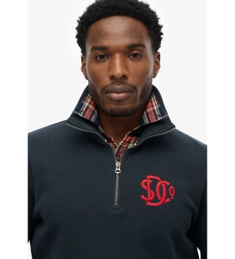 Superdry Sweatshirt Neon Half Zip Track navy