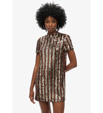 Superdry T-shirt mini-dress with gold sequins