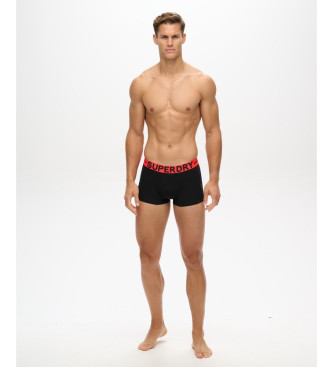 Superdry Conjunto de 3 cales boxer lisos cinzentos, pretos