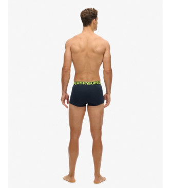 Superdry Conjunto 3 boxers lisos azul marinho
