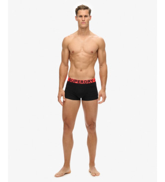 Superdry Conjunto 3 boxers lisos preto