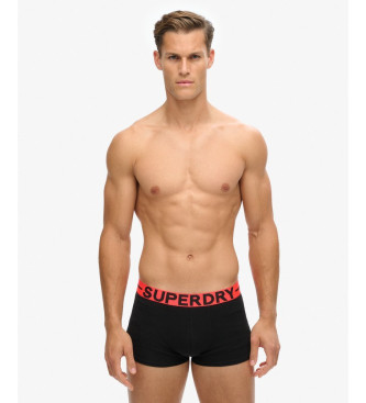 Superdry Conjunto 3 boxers lisos preto