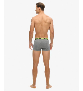 Superdry Confezione da 3 boxer con testo grigio, nero