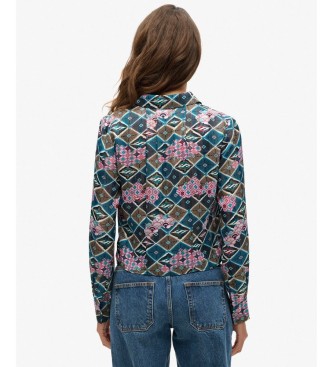 Superdry M�ngf�rgad genomskinlig skjorta