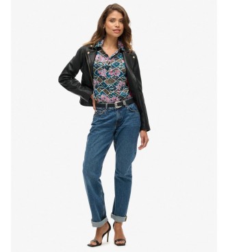 Superdry M�ngf�rgad genomskinlig skjorta