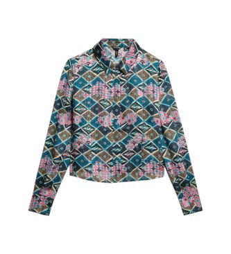 Superdry M�ngf�rgad genomskinlig skjorta