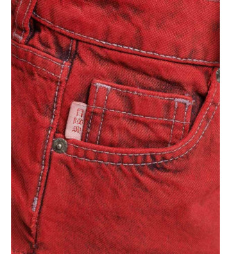 Superdry Vroče rdeče kratke hlače s spranim učinkom