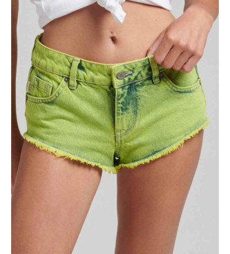 Superdry Kratke hlače z vročo zeleno barvo s spranim učinkom
