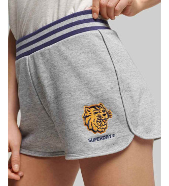 Superdry Pantaloncini con logo collegiale con logo vintage grigio
