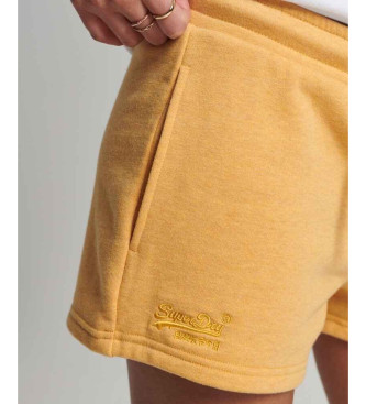 Superdry Stickade shorts i ekologisk bomull med gul Vintage Logo-logotyp