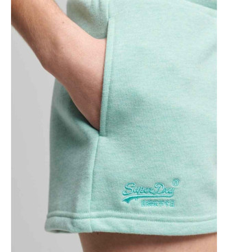 Superdry Organic cotton knit shorts with logo Vintage Logo green