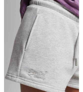 Superdry Pantaloncini in maglia di cotone organico con logo vintage grigio