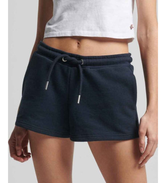 Superdry Shorts in maglia di cotone organico con logo vintage logo blu scuro