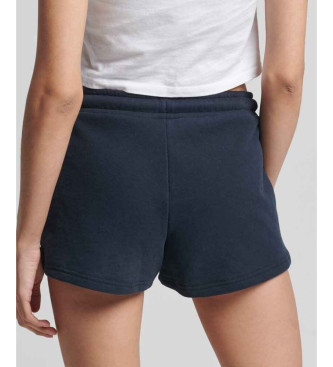 Superdry Stickade shorts i ekologisk bomull med Vintage Logo i marinbl frg