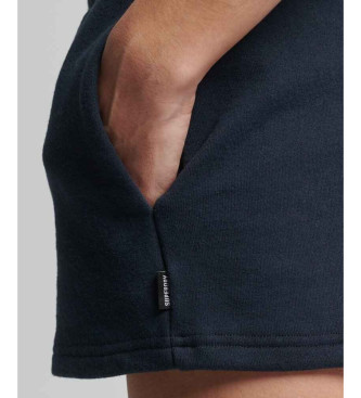 Superdry Shorts in maglia di cotone organico con logo vintage logo blu scuro