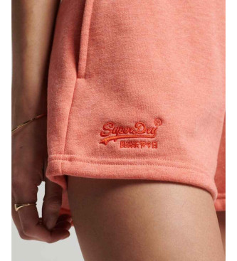Superdry Pantaloncini in maglia di cotone organico con logo vintage arancione