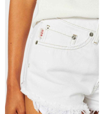 Superdry Kratke hlače z visokim pasom Vintage Logo bele