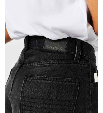 Superdry Kratke hlače z visokim pasom Vintage Logo črne