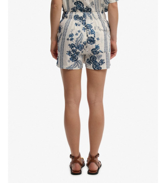 Superdry Short de plage en coton imprim� blanc