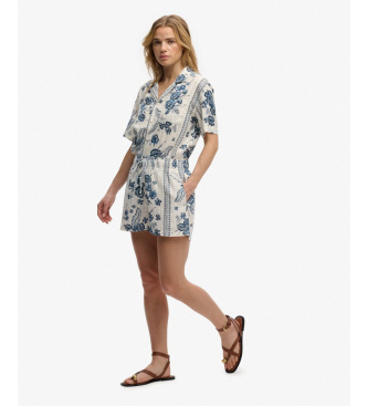 Superdry Short de plage en coton imprim� blanc