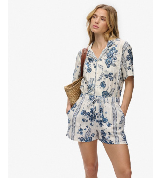 Superdry Short de plage en coton imprim� blanc