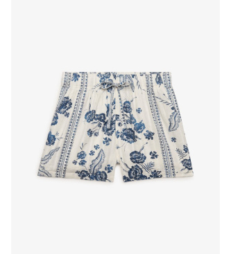 Superdry Short de plage en coton imprim� blanc