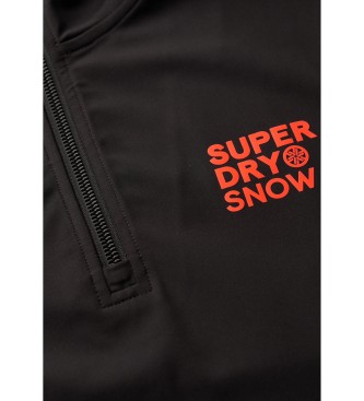 Superdry Smučarski telovnik s polovičnim zapenjanjem črn