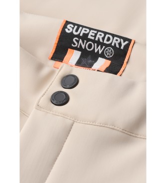 Superdry Śniegowe spodnie legginsy Ski Luxe beżowe