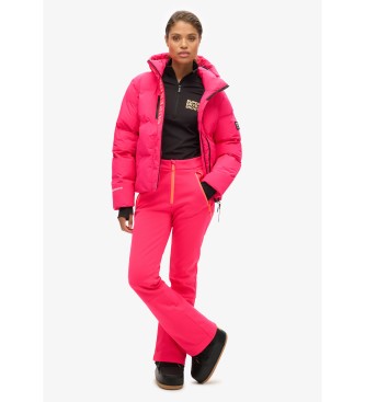 Superdry Dopasowane spodnie narciarskie softshell różowe