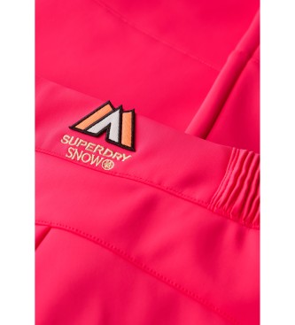 Superdry Dopasowane spodnie narciarskie softshell różowe