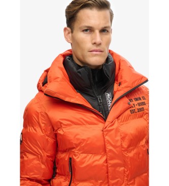 Superdry Veste de ski matelasse sportive orange