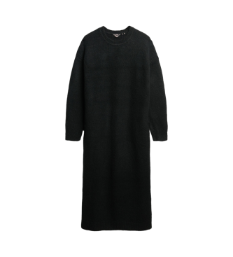 Superdry Loose-fitting knitted midi dress black