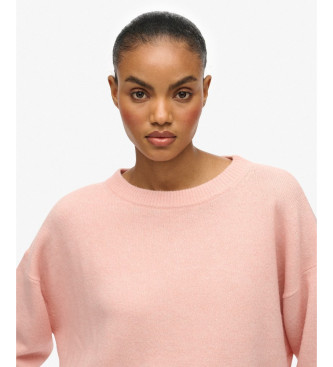 Superdry Ohlapen pulover roza barve