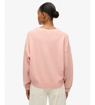 Superdry Ohlapen pulover roza barve