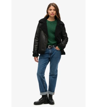 Superdry Maglione verde a trecce larghe